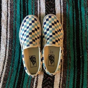 vans slip on blue topaz